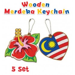 Wooden Merdeka Keychain Pack of 5 Wooden Merdeka Keychain Pack of 5